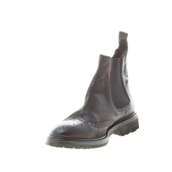 MIGLIORE uomo stivaletto elasticizzato in pelle NERO con impunture. Suola in gomma - immagine 6