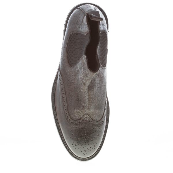 MIGLIORE uomo stivaletto elasticizzato in pelle NERO con impunture. Suola in gomma - immagine 7