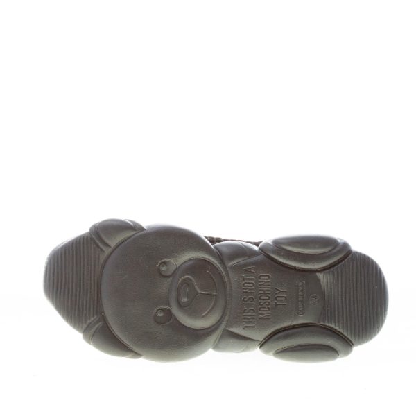 MOSCHINO donna sneaker Teddy in tessuto a rete e neoprene NERO più oro con strap - immagine 8