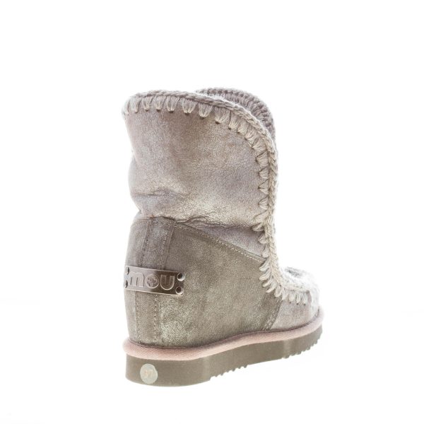 MOU donna stivaletto Eskimo Inner Wedge Short in montone GRIGIO DUIRO con zeppa - immagine 3