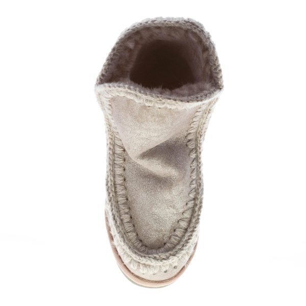 MOU donna stivaletto Eskimo Inner Wedge Short in montone GRIGIO DUIRO con zeppa - immagine 7