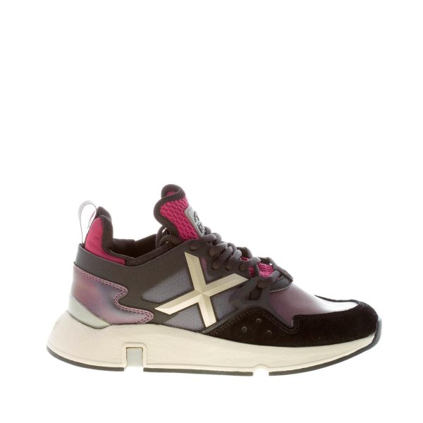 MUNICH donna sneaker Clik 31 camoscio e tessuto NERO VIOLA