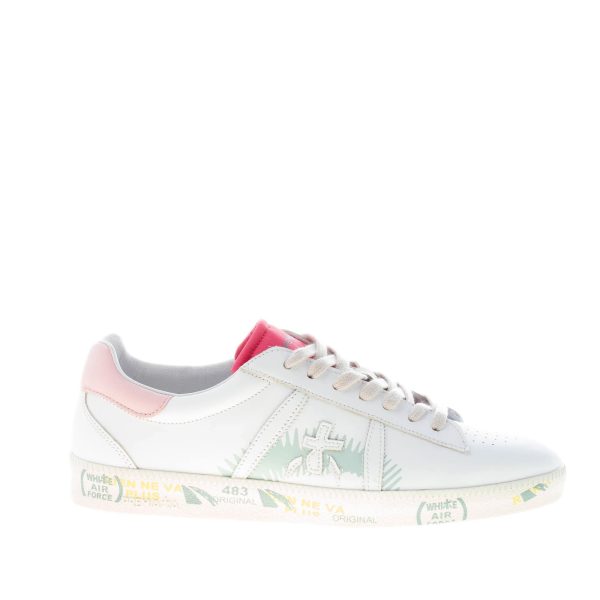 PREMIATA donna sneaker ANDY 5749 in pelle BIANCO più rosa