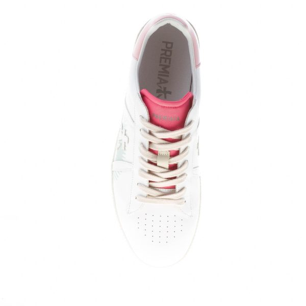 PREMIATA donna sneaker ANDY 5749 in pelle BIANCO più rosa - immagine 7