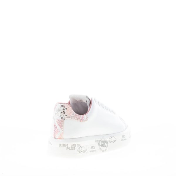 PREMIATA donna sneaker BELLE 5721 in pelle BIANCO con ricamo paillettes - immagine 3
