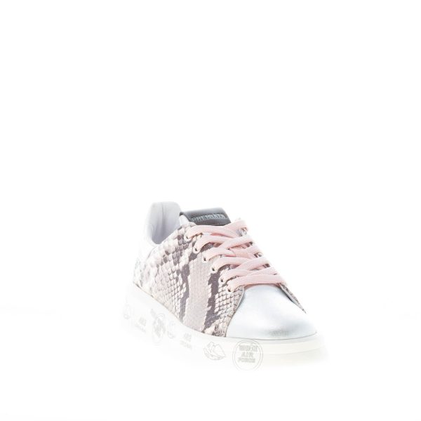 PREMIATA donna sneaker BELLE 5986 in pelle stampa RETTILE più argento - immagine 2