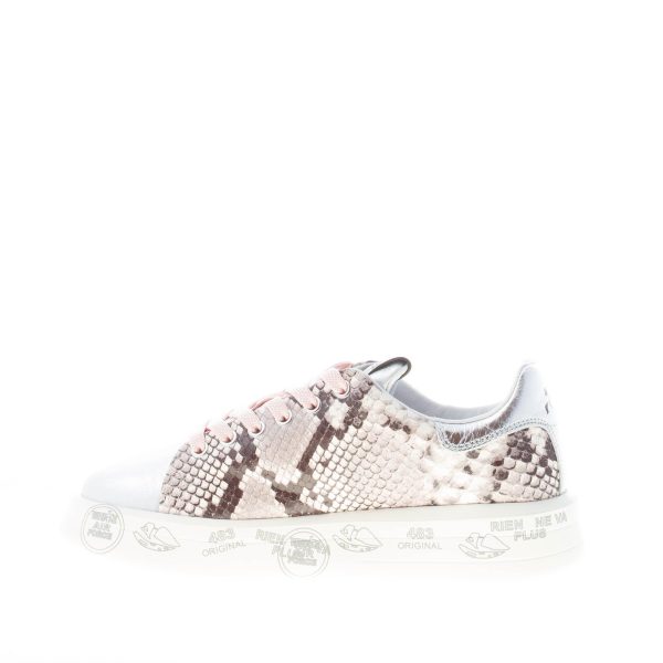 PREMIATA donna sneaker BELLE 5986 in pelle stampa RETTILE più argento - immagine 5