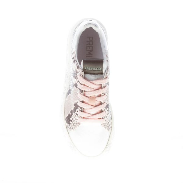 PREMIATA donna sneaker BELLE 5986 in pelle stampa RETTILE più argento - immagine 7