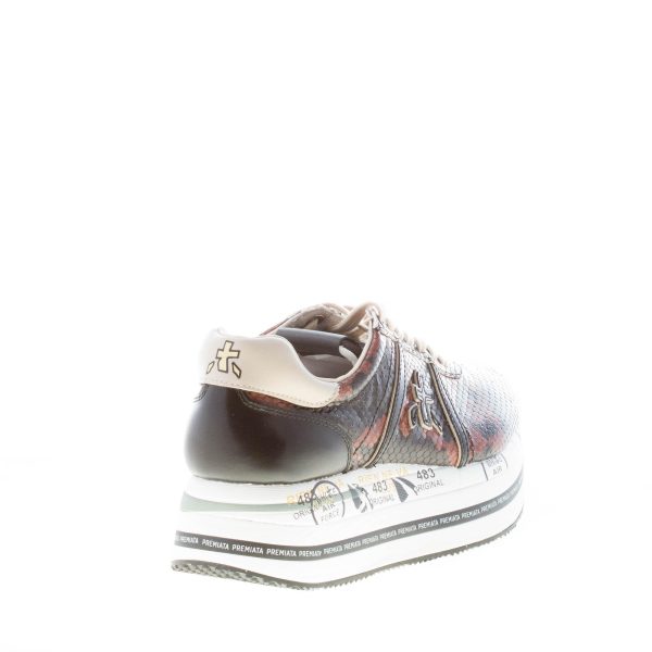 PREMIATA donna sneaker Beth 6053 in pelle stampa rettile NERO MARRONE - immagine 3