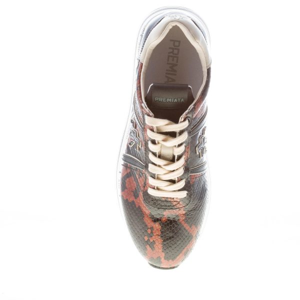 PREMIATA donna sneaker Beth 6053 in pelle stampa rettile NERO MARRONE - immagine 7