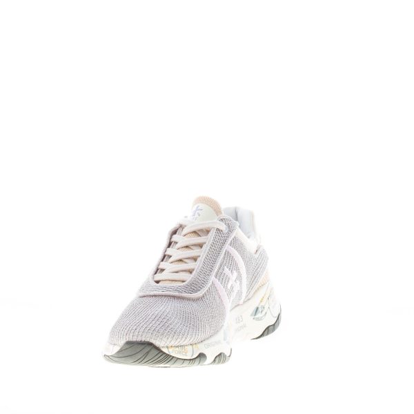 PREMIATA donna sneaker BUFF 6094 in tessuto tecnico a rete GRIGIO più rosa - immagine 6