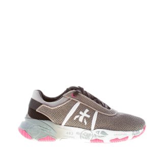 PREMIATA donna sneaker BUFF 6098 in tessuto tecnico a rete GRIGIO SCURO più argento