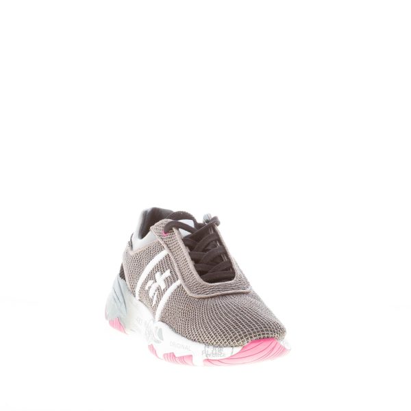 PREMIATA donna sneaker BUFF 6098 in tessuto tecnico a rete GRIGIO SCURO più argento - immagine 2