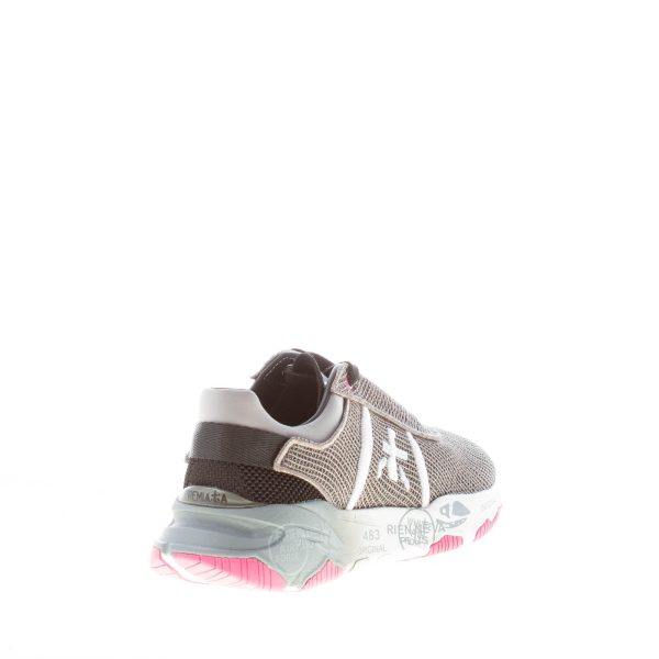 PREMIATA donna sneaker BUFF 6098 in tessuto tecnico a rete GRIGIO SCURO più argento - immagine 3