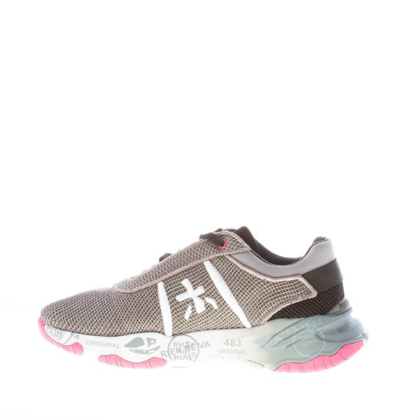 PREMIATA donna sneaker BUFF 6098 in tessuto tecnico a rete GRIGIO SCURO più argento - immagine 5