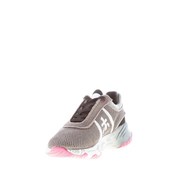 PREMIATA donna sneaker BUFF 6098 in tessuto tecnico a rete GRIGIO SCURO più argento - immagine 6