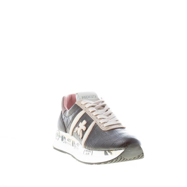 PREMIATA donna sneaker Conny 5327 in pelle stampa cocco NERO - immagine 2