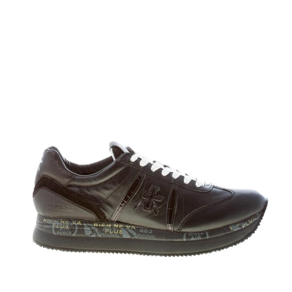 PREMIATA donna sneaker Conny 5946 in pelle e vernice NERO