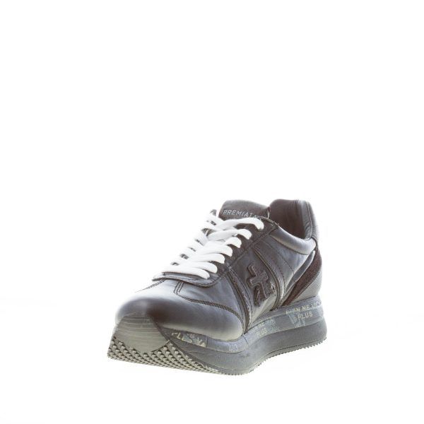 PREMIATA donna sneaker Conny 5946 in pelle e vernice NERO - immagine 6