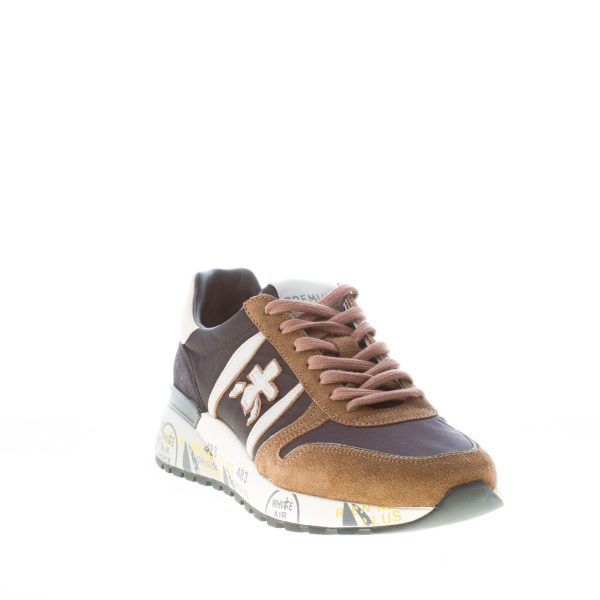PREMIATA uomo sneaker Lander 5361 in camoscio e nylon NERO più marrone - immagine 2
