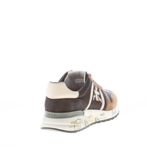 PREMIATA uomo sneaker Lander 5361 in camoscio e nylon NERO più marrone - immagine 3