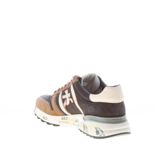 PREMIATA uomo sneaker Lander 5361 in camoscio e nylon NERO più marrone - immagine 4