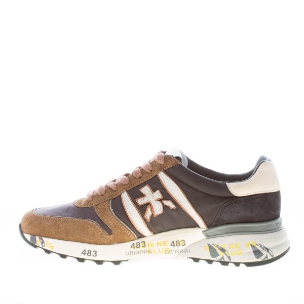 PREMIATA uomo sneaker Lander 5361 in camoscio e nylon NERO più marrone - immagine 5