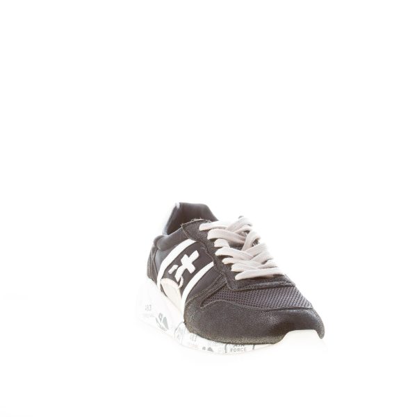 PREMIATA donna sneaker Layla 6039 in pelle laminata e tessuto NERO più bianco - immagine 2
