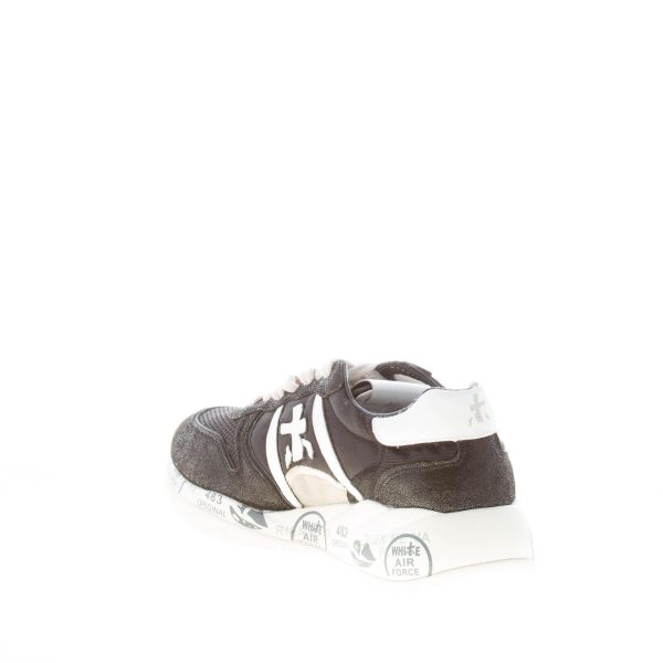 PREMIATA donna sneaker Layla 6039 in pelle laminata e tessuto NERO più bianco - immagine 4