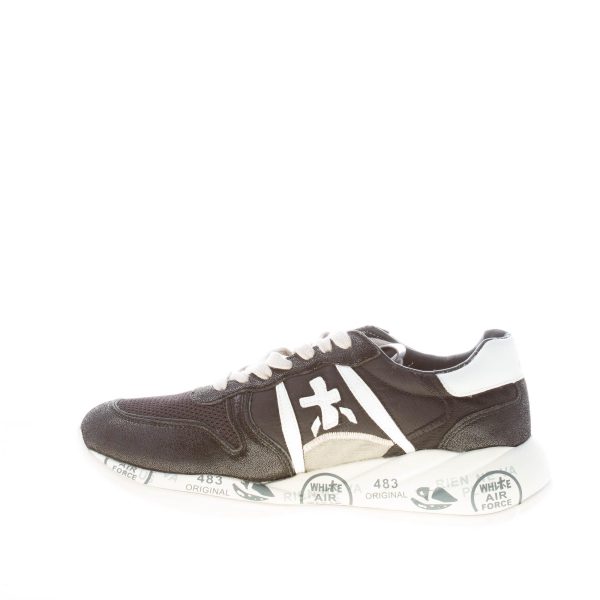 PREMIATA donna sneaker Layla 6039 in pelle laminata e tessuto NERO più bianco - immagine 5