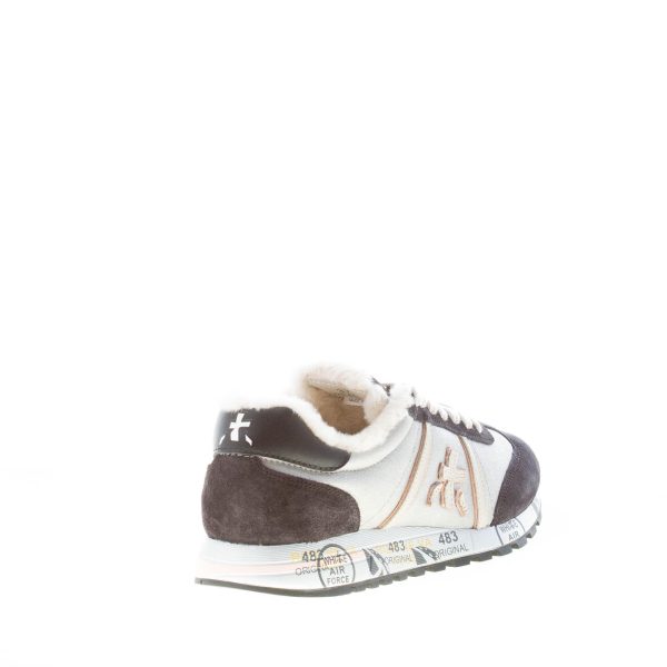 PREMIATA donna sneaker Lucy 6008 in pelle ARGENTO e camoscio NERO fodera pelliccia - immagine 3