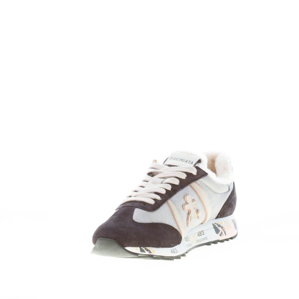 PREMIATA donna sneaker Lucy 6008 in pelle ARGENTO e camoscio NERO fodera pelliccia - immagine 6