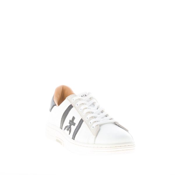 PREMIATA uomo sneaker RUSSEL 6063 in pelle BIANCO più nero - immagine 2