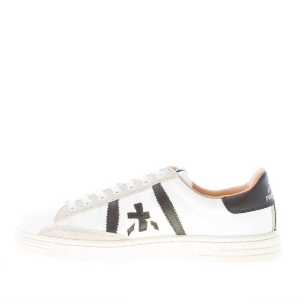 PREMIATA uomo sneaker RUSSEL 6063 in pelle BIANCO più nero - immagine 5