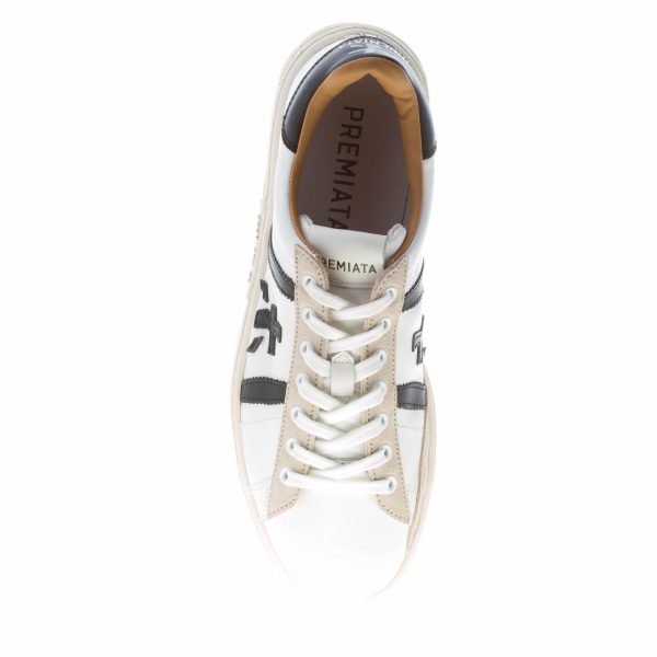PREMIATA uomo sneaker RUSSEL 6063 in pelle BIANCO più nero - immagine 7