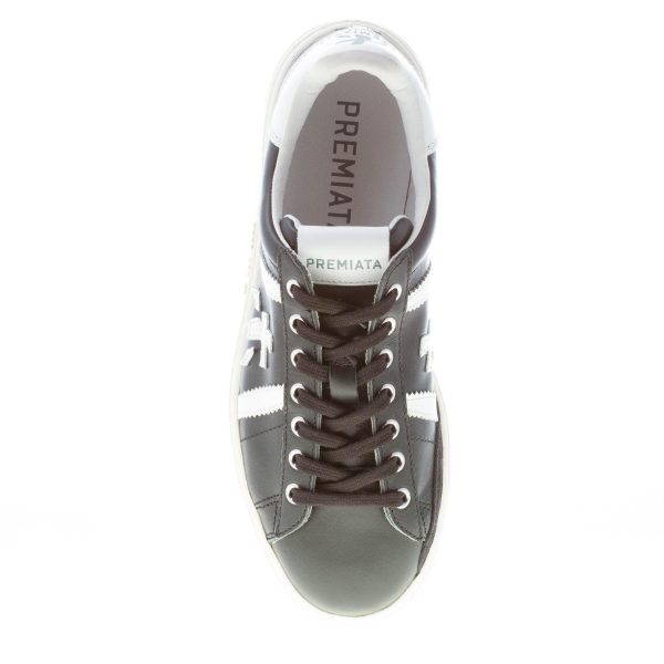PREMIATA uomo sneaker RUSSEL 6067 in pelle NERO più bianco - immagine 7