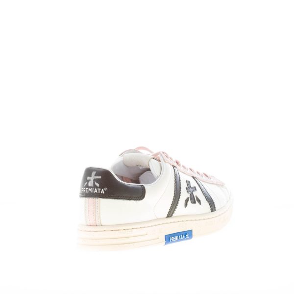 PREMIATA donna sneaker RUSSEL 6087 in pelle BIANCO più nero e rosa - immagine 3