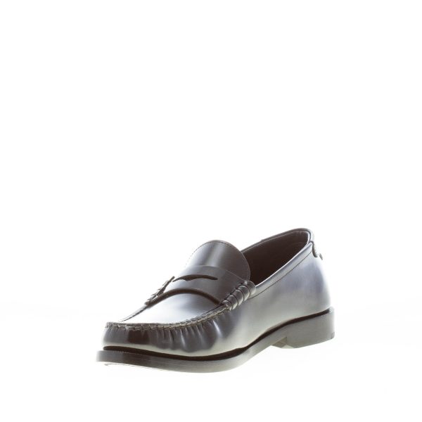 SAINT LAURENT donna mocassino penny in pelle liscia NERO con monogramma YSL. Suola cuoio - immagine 6