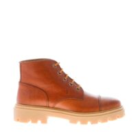 TOD'S uomo stivaletto stringato in pelle BRANDY SCURO con impunture