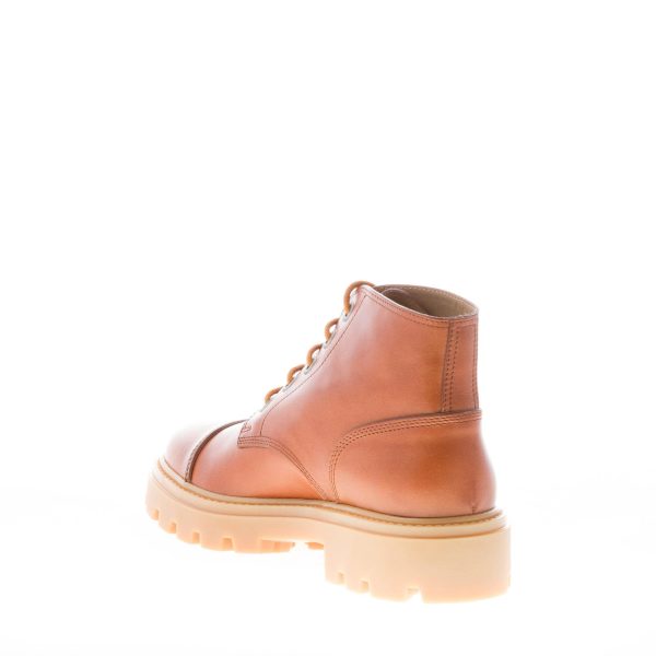 TOD'S uomo stivaletto stringato in pelle BRANDY SCURO con impunture - immagine 4