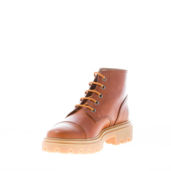 TOD'S uomo stivaletto stringato in pelle BRANDY SCURO con impunture - immagine 6