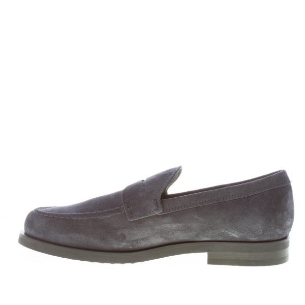 TOD'S uomo mocassino in pelle scamosciata BLU NOTTE con mascherina. Suola in gomma - immagine 5