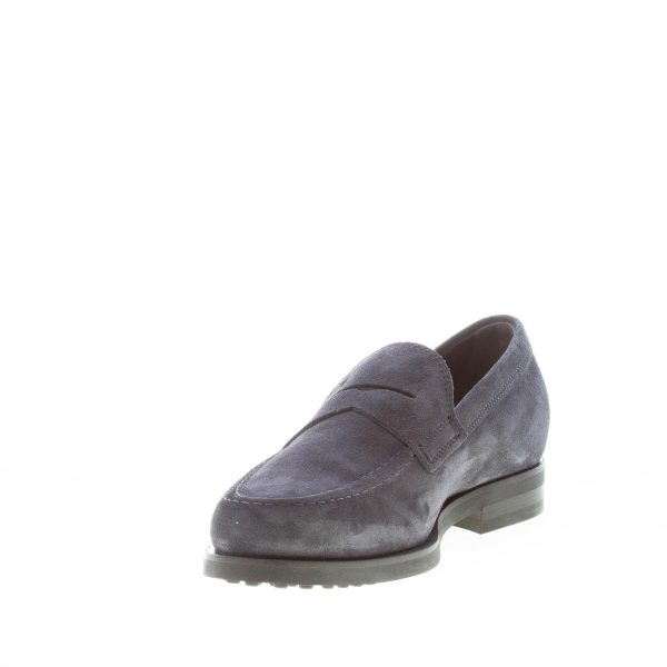 TOD'S uomo mocassino in pelle scamosciata BLU NOTTE con mascherina. Suola in gomma - immagine 6