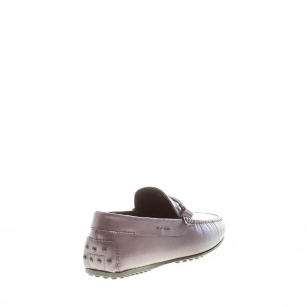 TOD'S uomo mocassino in pelle GRIGIO ANTRACITE con morsetto doppia T. Suola in gomma - immagine 3