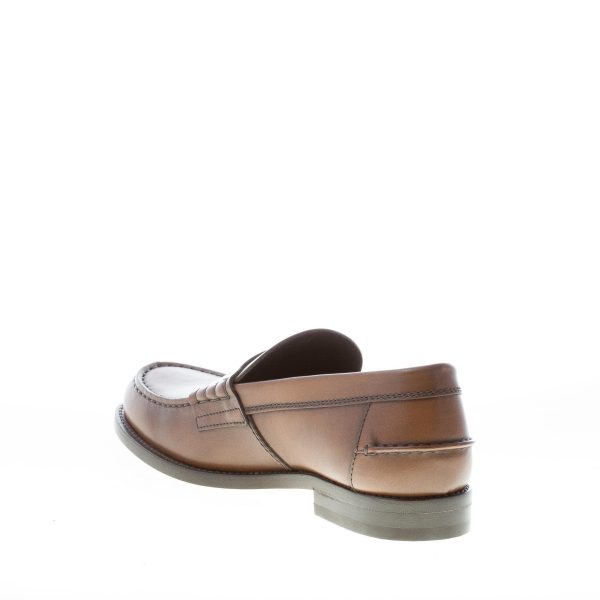 TOD'S uomo mocassino in pelle CACAO con mascherina. Suola in cuoio - immagine 4