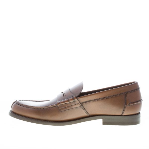 TOD'S uomo mocassino in pelle CACAO con mascherina. Suola in cuoio - immagine 5
