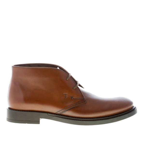 TOD'S uomo polacchino Formale in pelle sfumata CACAO. Suola in gomma