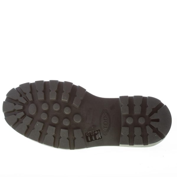 TOD'S donna mocassino in pelle semilucida sfumata MARRONE con mascherina. Suola carrarmato - immagine 8