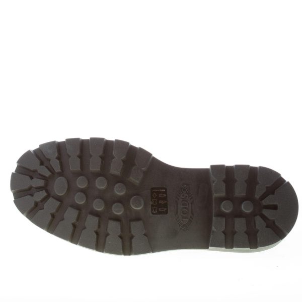 TOD'S donna mocassino in pelle semilucida NERO con frangia e T-Chain oro. Suola carrarmato - immagine 8