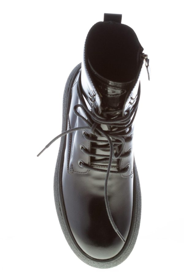 TOD'S donna stivaletto stringato W.G. in pelle semilucida NERO con zip - immagine 7